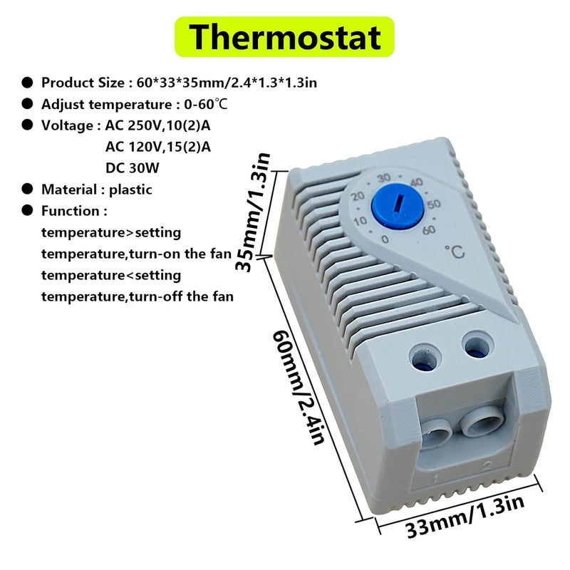 SWPEC Electrical Cabinet Cooling Fan and Thermostat Set for Electrical Box Enclosures - Image 3